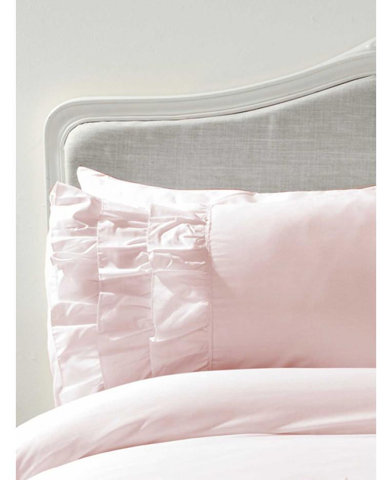 Flamenco Ruffle Pink Duvet Cover And Pillowcase Set Ruffle