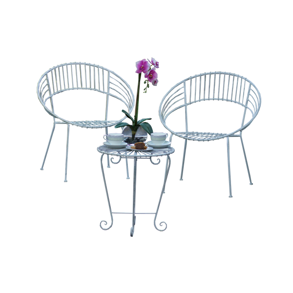 small outdoor table and 2 chair set