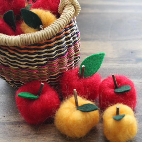 Basket of Wool Felt Apples - Bella Luna Toys Blog