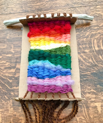 Weaving Off Cardboard Loom - Bella Luna Toys Blog