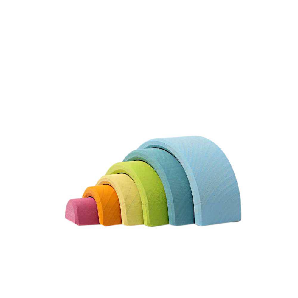 wooden stacking rainbow pastel