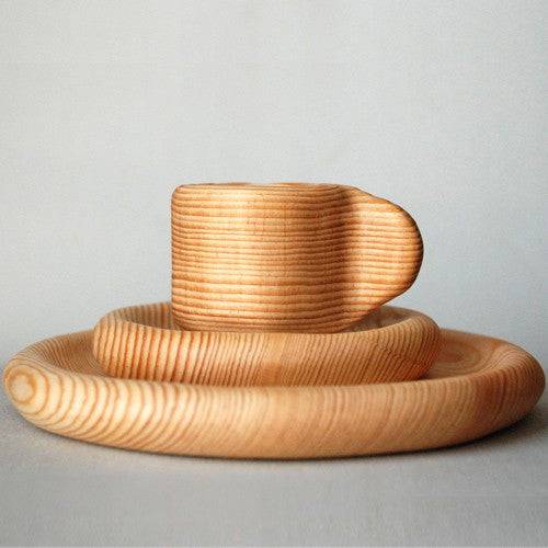 wooden play dishes