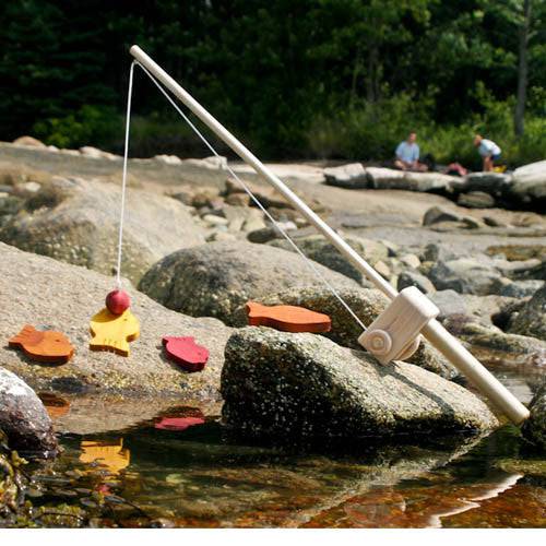 wooden toy fishing rod