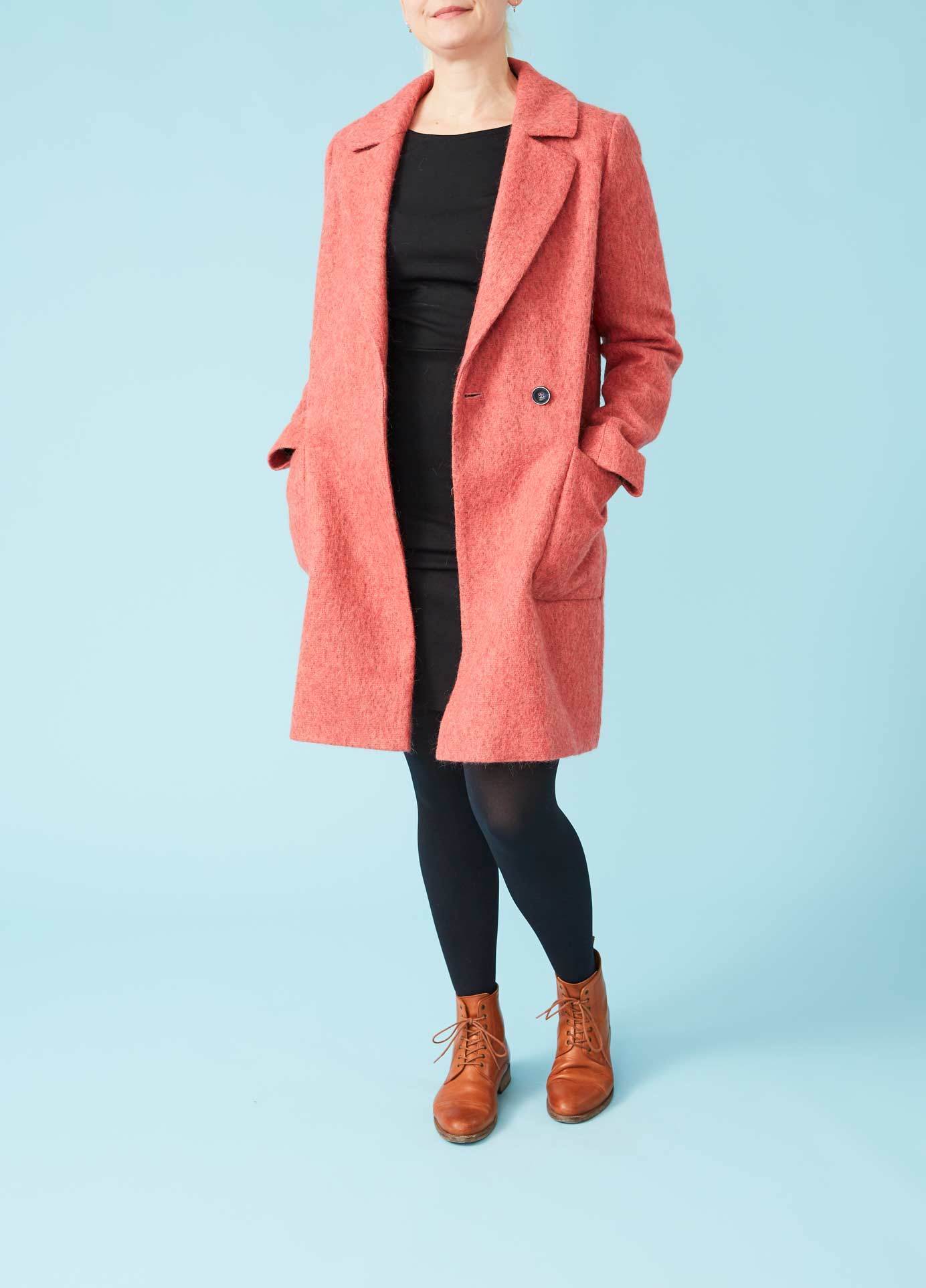 Lyserød uldfrakke | Trench & Coat Køb online – Dress bird