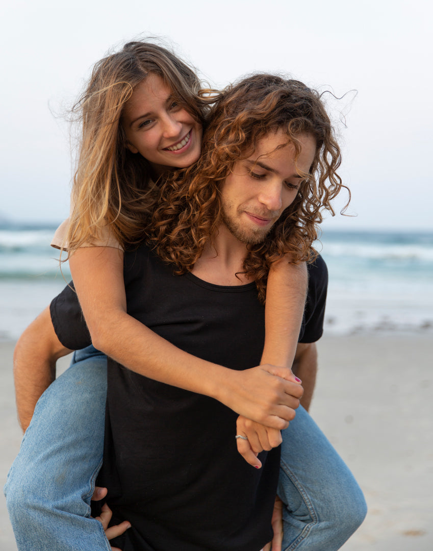 Marco and Isa in Byron Bay - Organic T-shirts