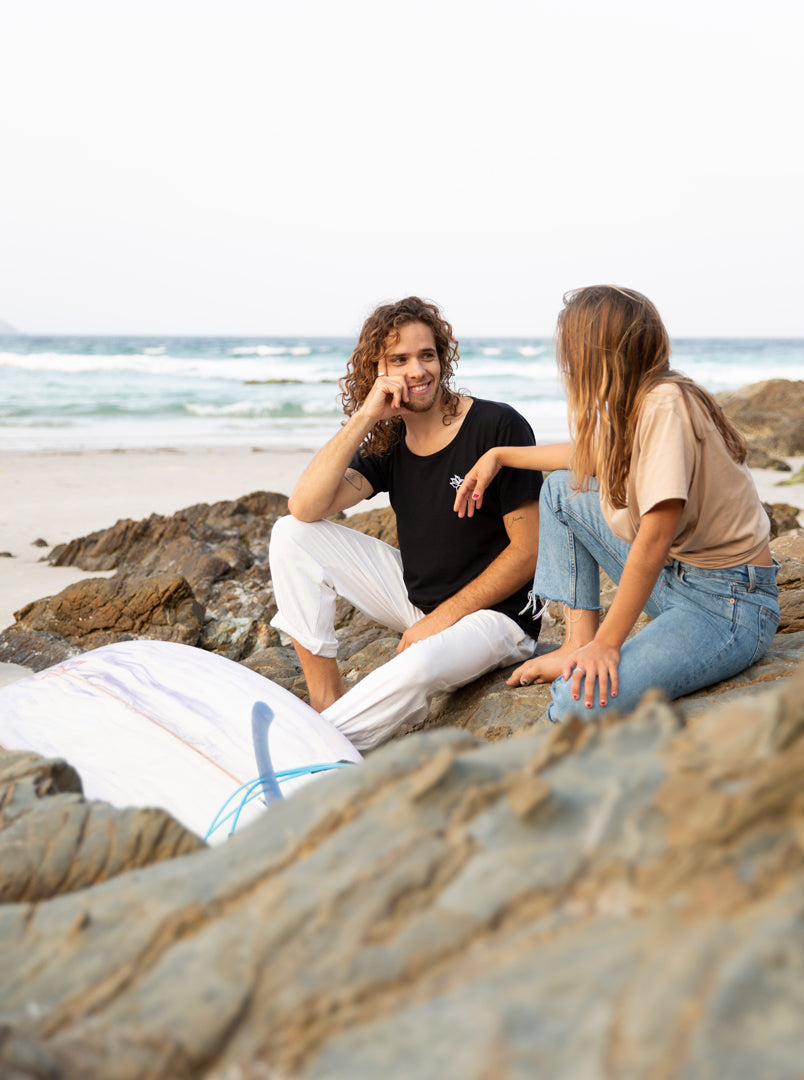 Marco and Isa in Byron Bay - Organic T-shirts