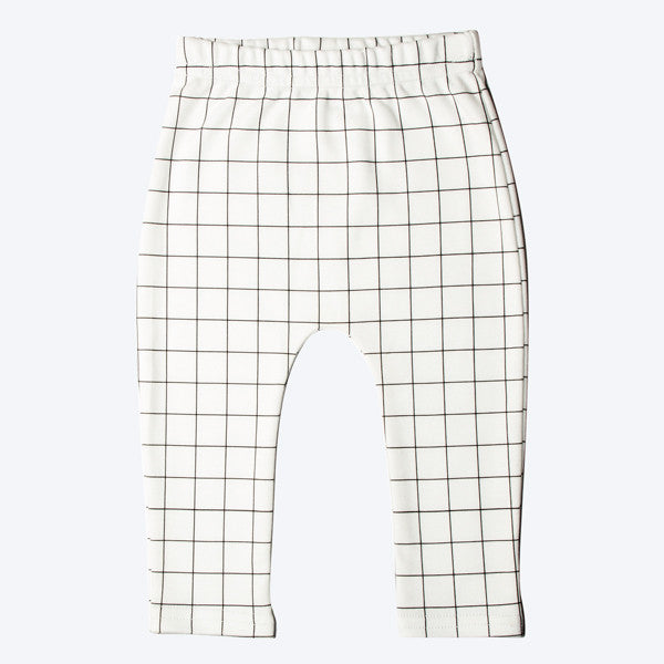 Monochrome Grid Baby Organic Leggings