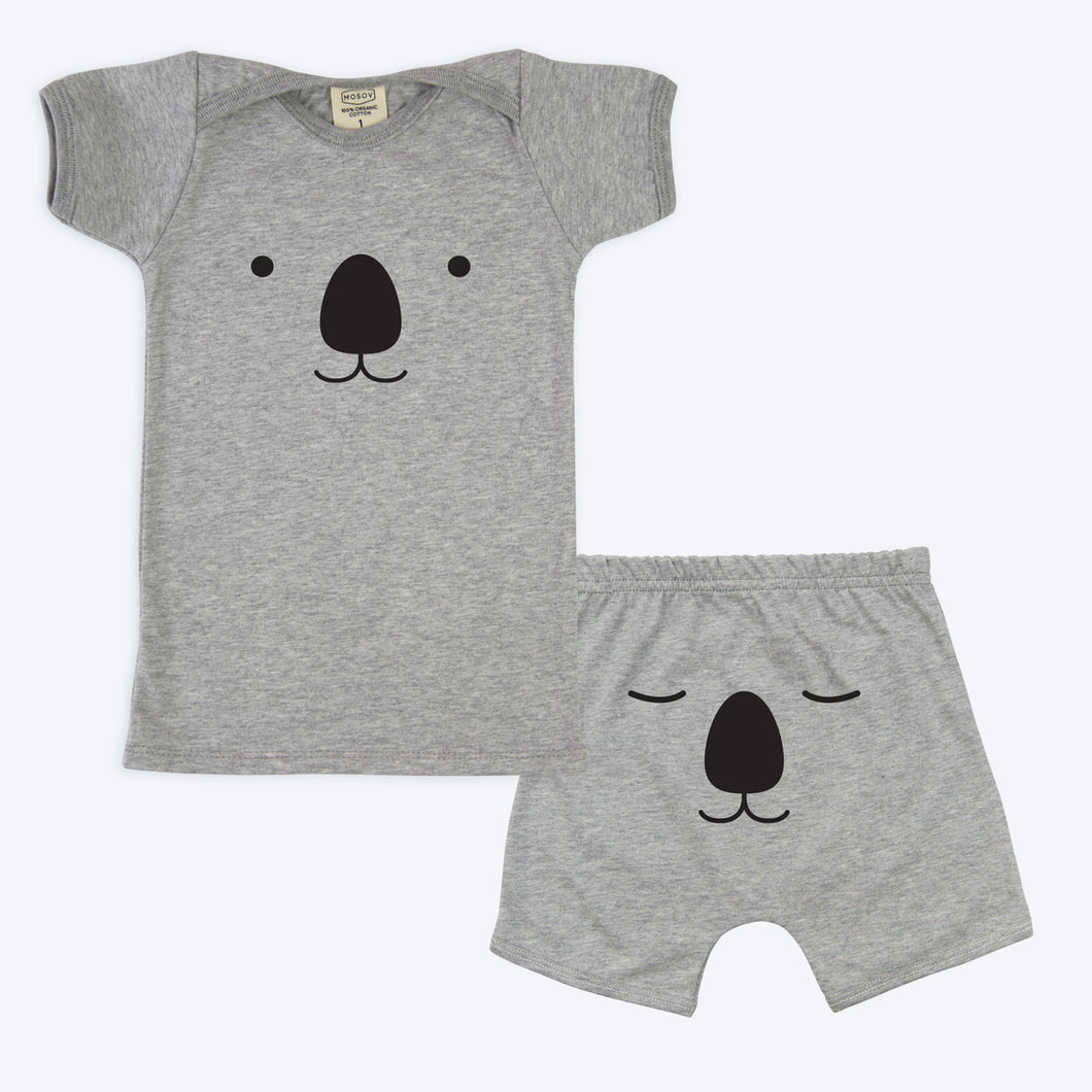 Organic Cotton Baby Set -Grey Marle