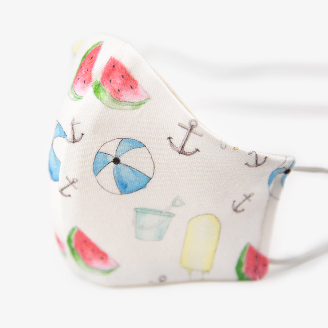 Children's Organic Cotton Face Mask - summer print