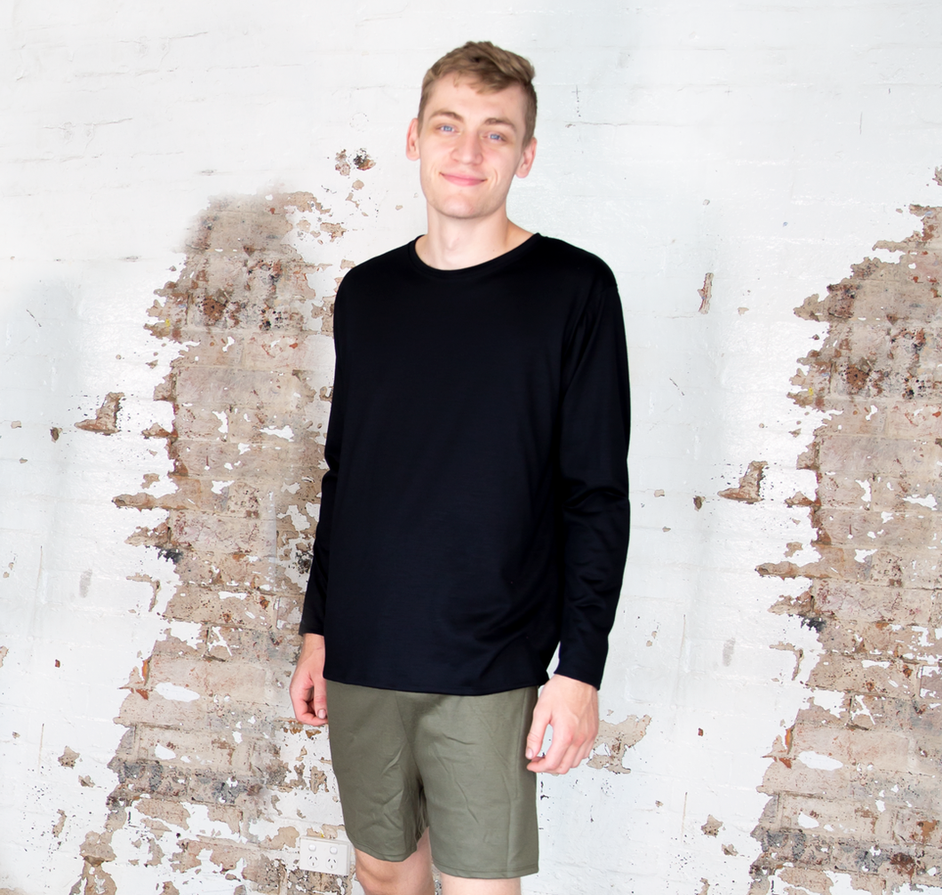 Mens organic cotton long sleeve shirt