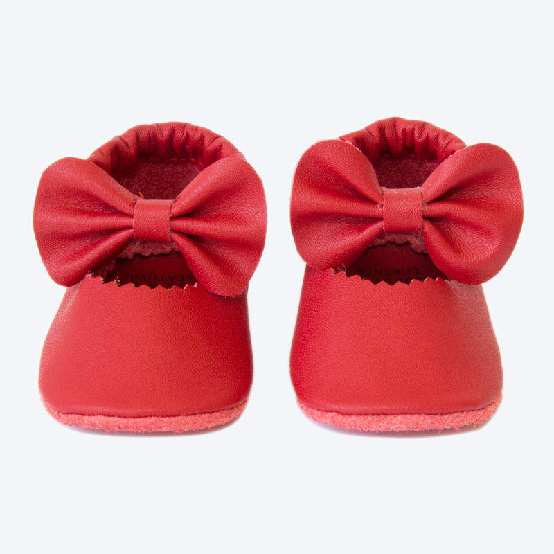 Red Bow Leather Mary Janes