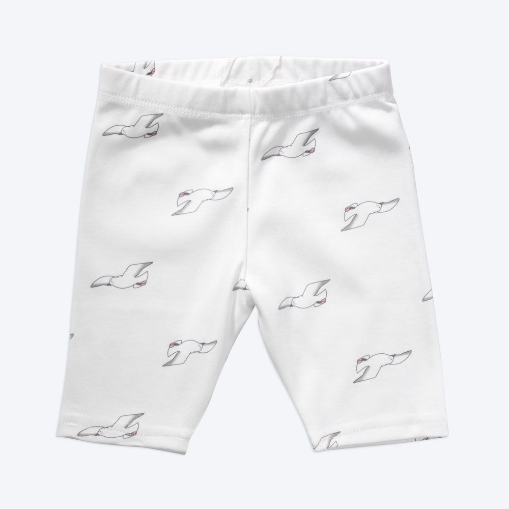 Organic baby shorts - seagulls