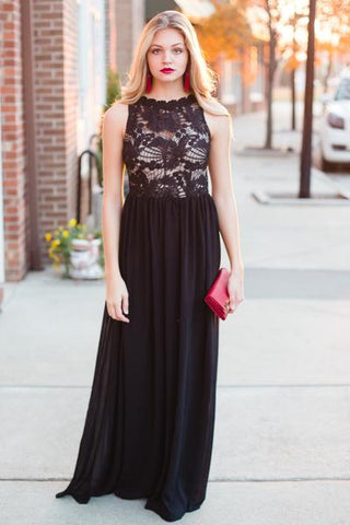 Black lace maxi dress