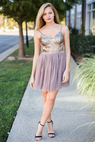 Sequin and tulle dress