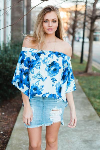 Off the shoulder floral top