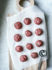 Meatballs on Boho Chopping Board