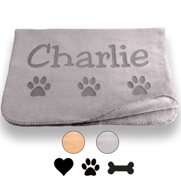 Gift for puppy Paw Design Pet Blanket Embroidered Red Dog Blanket Personalised Cat Blanket High Quality Super Soft Fleece