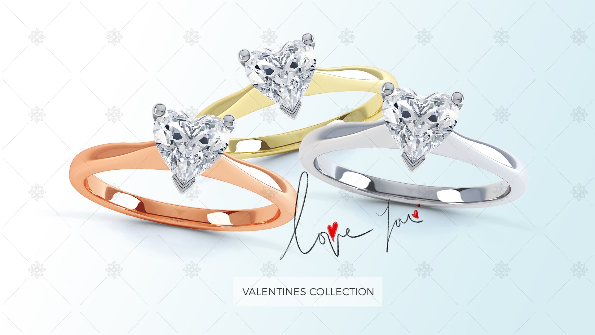 Valentine day website slider design blue