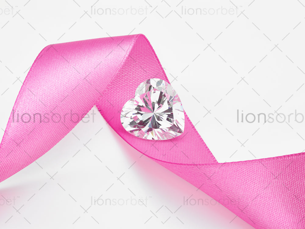 pink ribbon and heart diamond