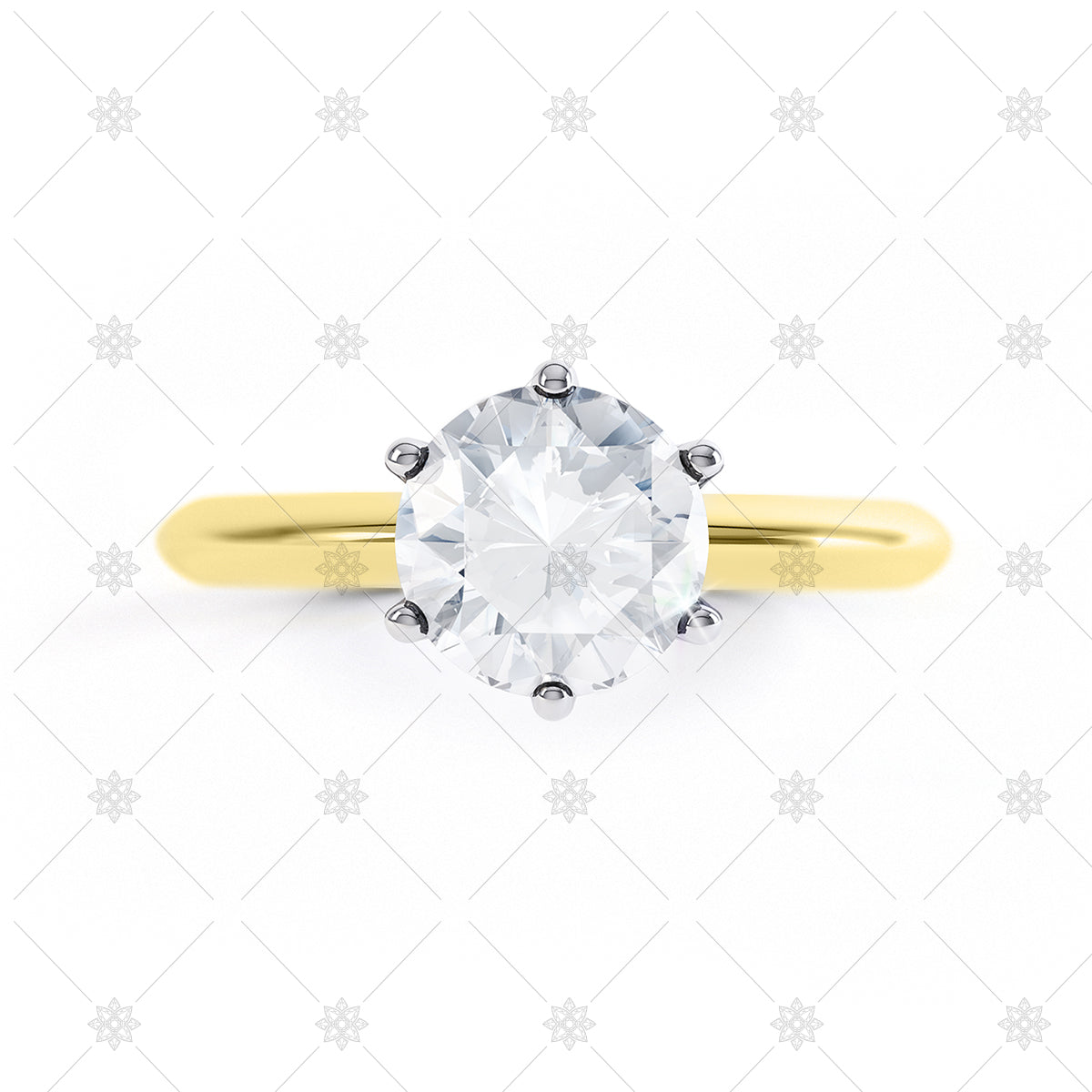 Yellow Gold Solitaire ring top view