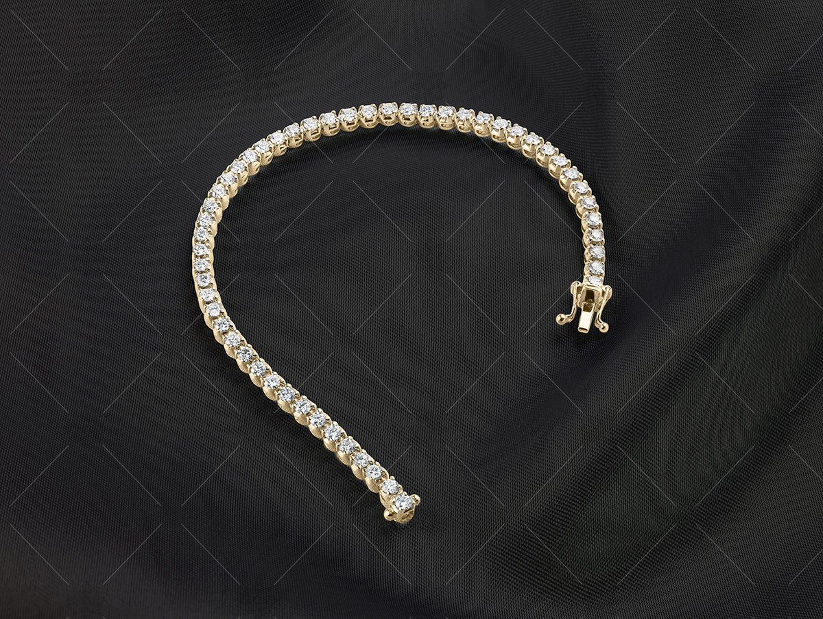 yellow gold diamond tennis bracelet