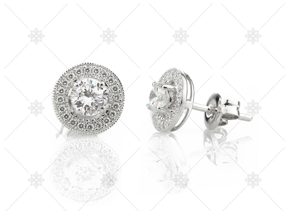 vintage earrings halo diamonds