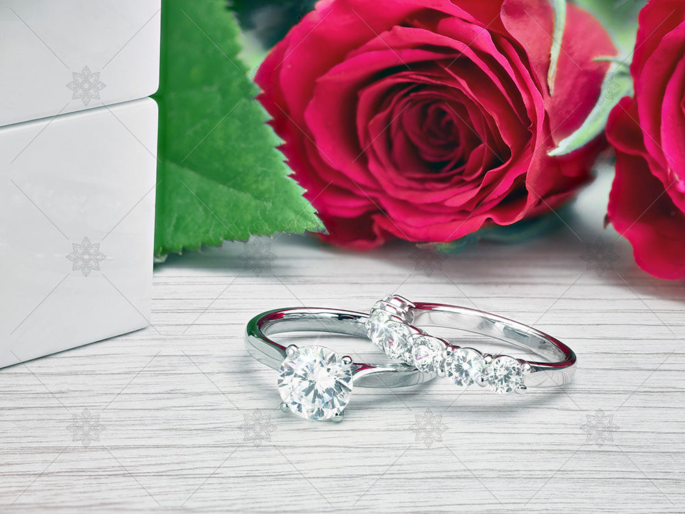 Diamond Ring scene with red roses