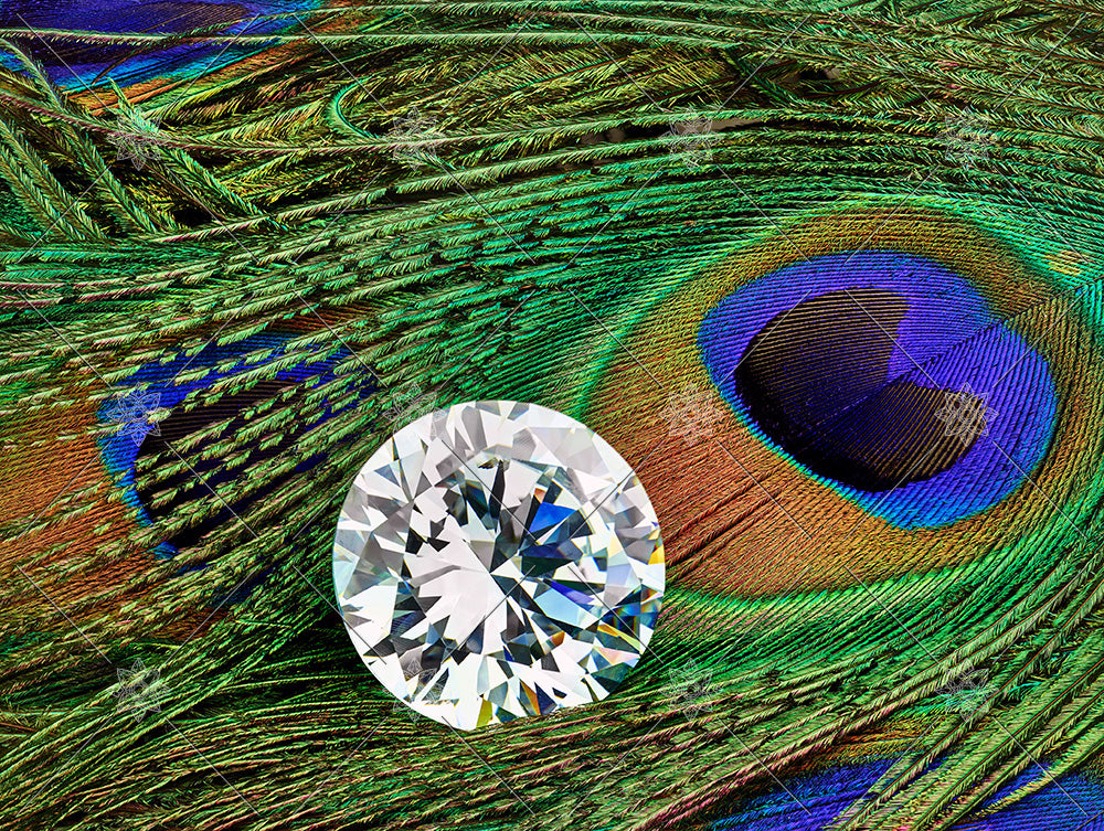 Peacock feather diamond