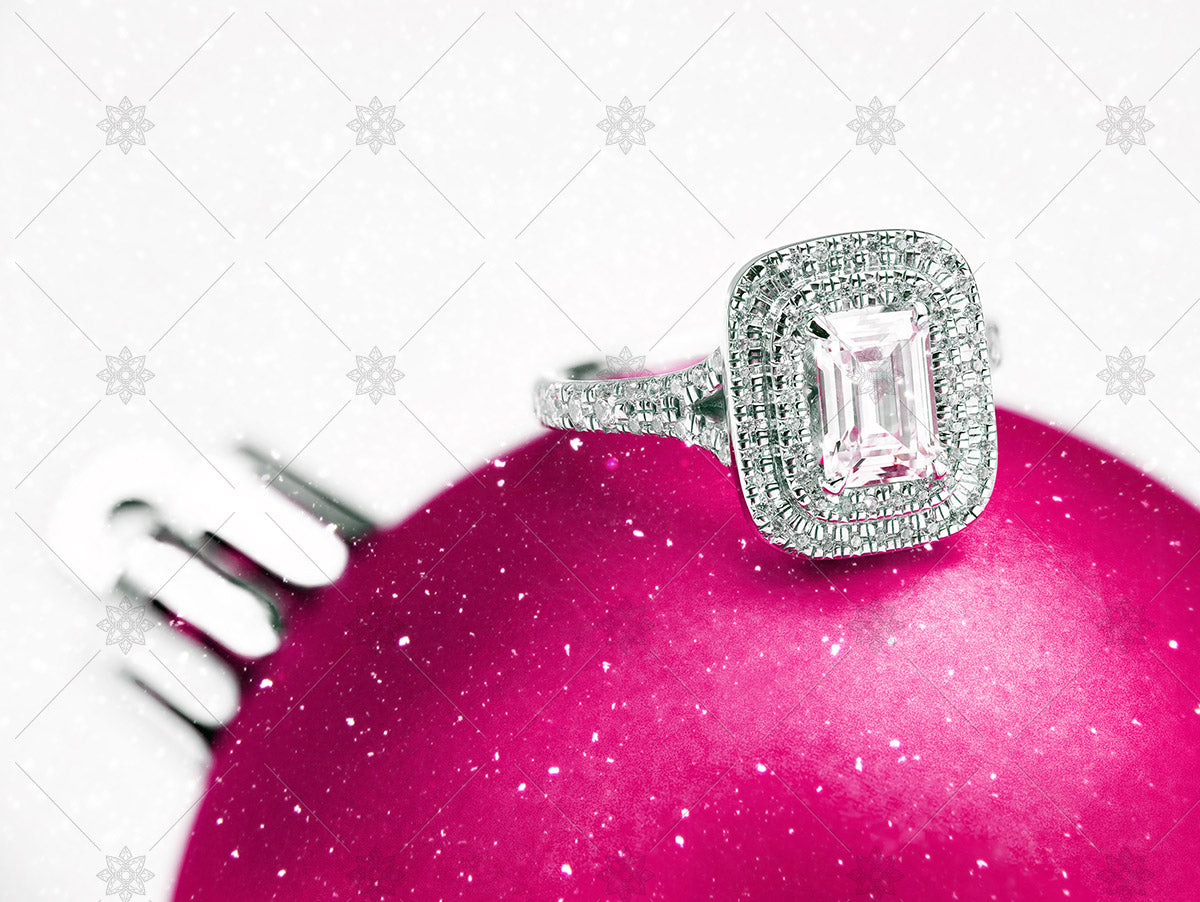 Pink bauble diamond ring