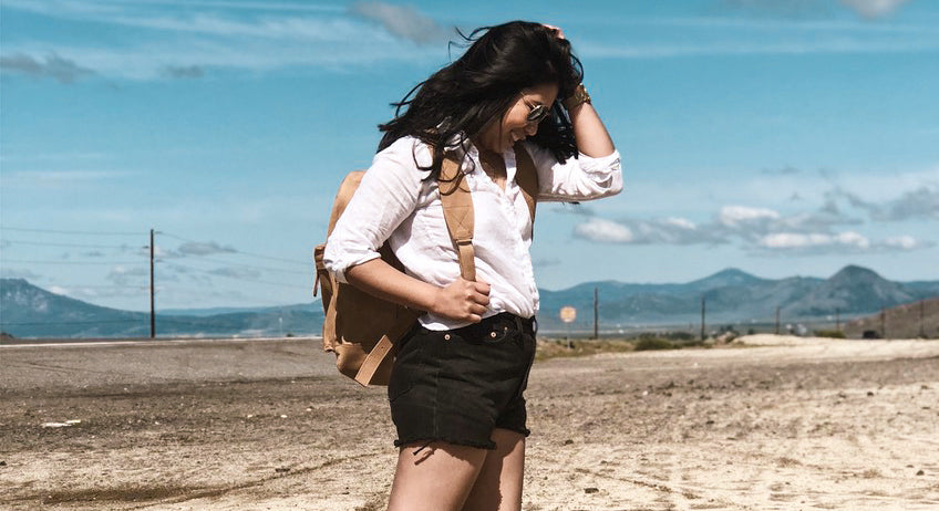 Classic Backpack in Camel Suede - image by @basicsandgold