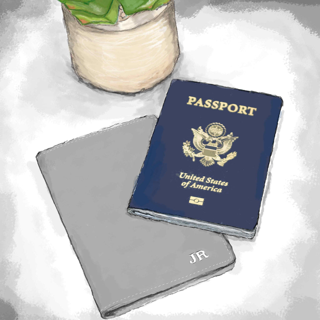 Illustration of a MAHI Leather passport cover