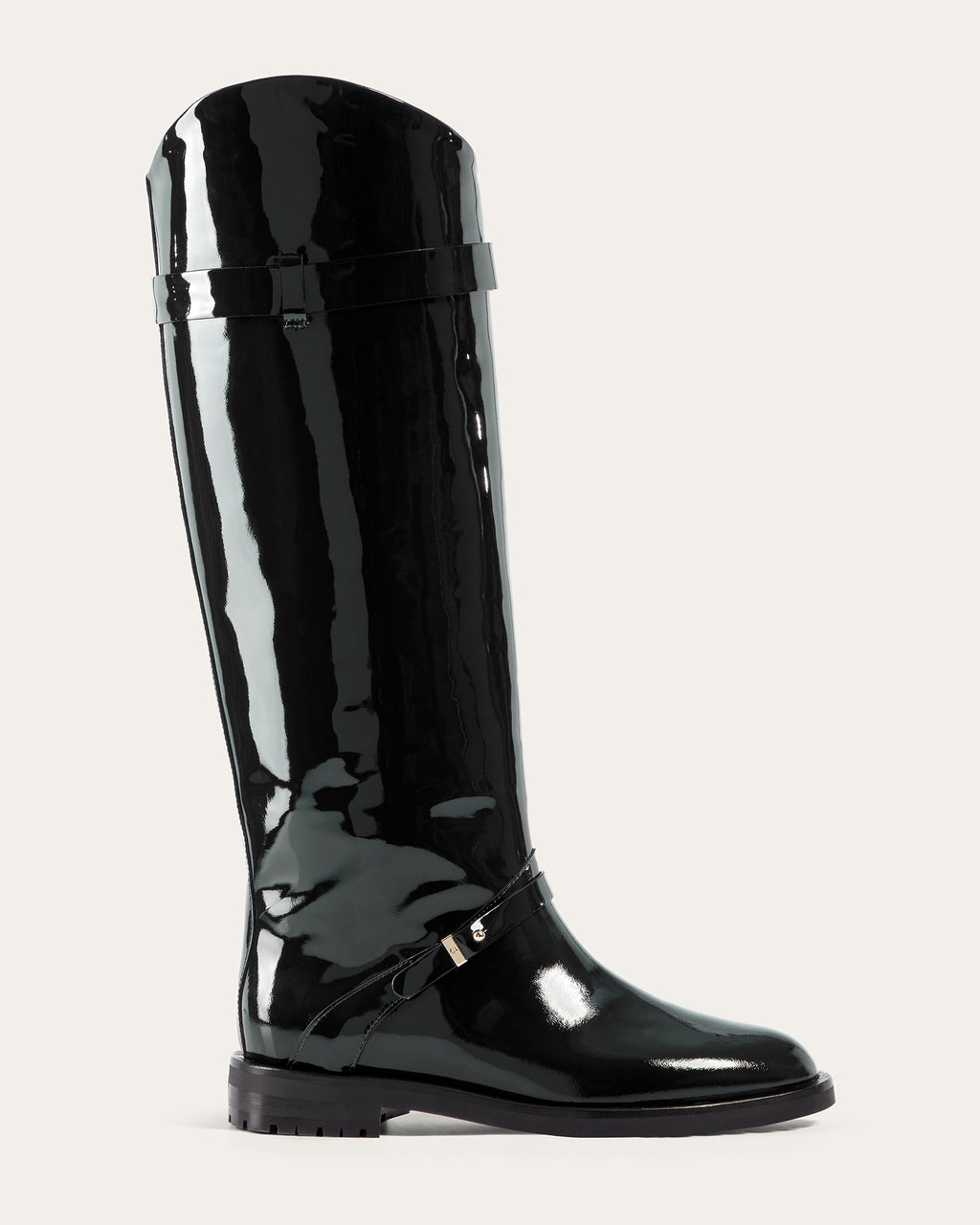 Saddle Boot, Black Patent