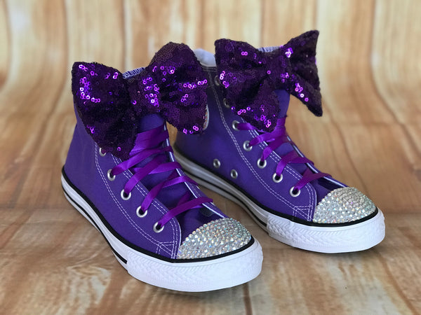 bedazzled purple converse