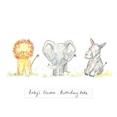 Personalised Baby Animals Print