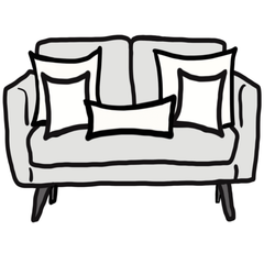 decorative throw pillow size guide for Chloe and olive loveseat