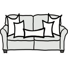 decorative throw pillow size guide for Chloe and olive standard sofa