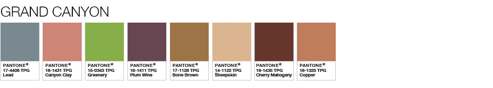 Pantone 2017 Color of the Year: Greenery in "Grand Canyon" Color Set