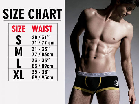 Private Structure Size Chart Private Structure is a brand that specializes in designing underwear and activewear fit for every man everywhere.... These collections come equipped with eye catching looks and colors that are always on the cutting edge of fashion.  Get ready to get noticed!