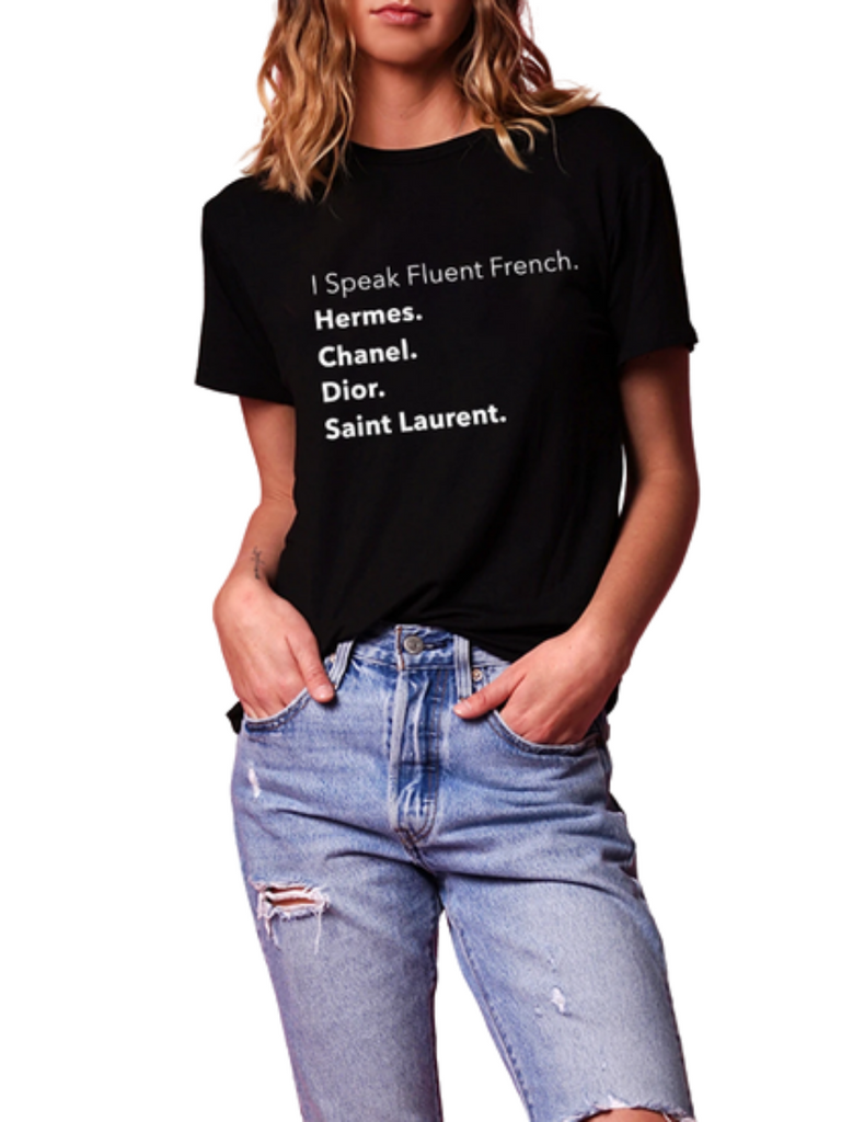 i speak fluent french hermes chanel shirt