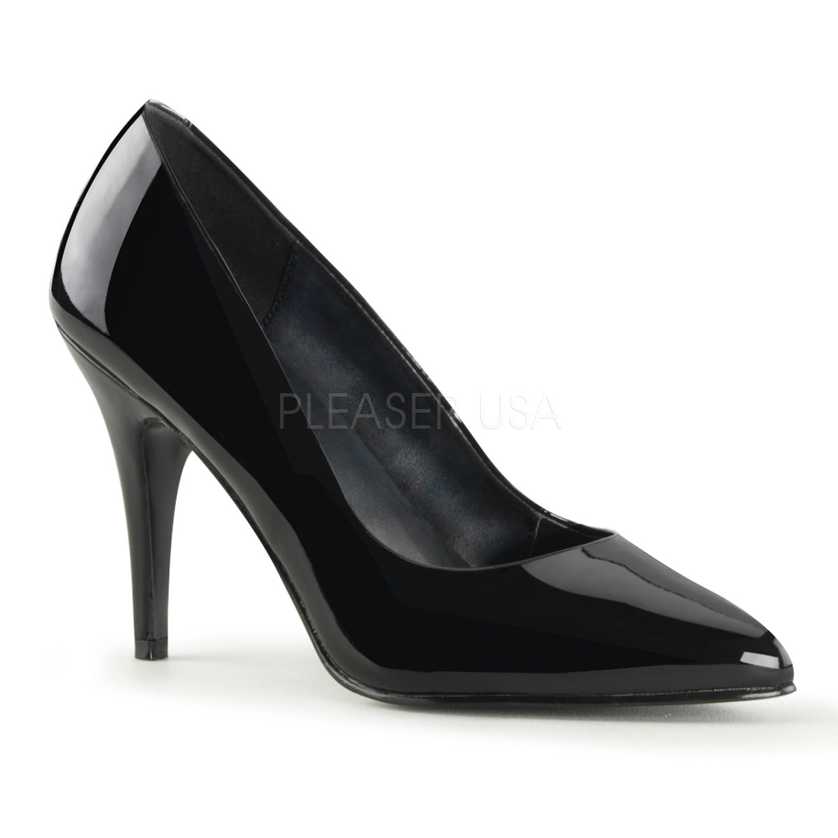 intelligens Gummi balance 4" Heel Plus Size Black Patent Classic Pumps | Pleaser VANITY-420 –  Shoecup.com