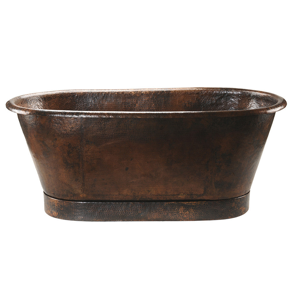 Premier Copper Products BTM72DB - 72" Hammered Copper Modern Slipper Style Bathtub