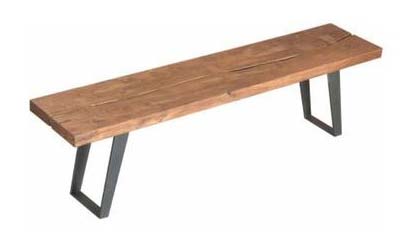 Solid Acacia Bench with trapezium legs