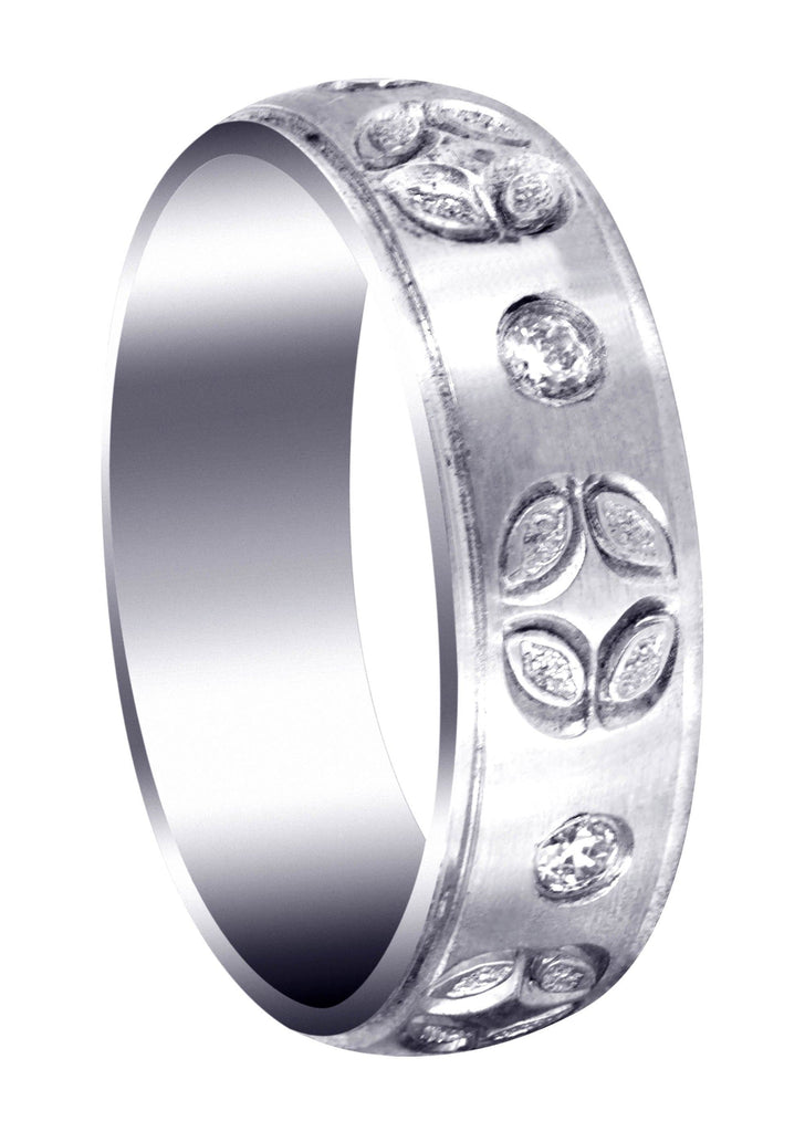 Diamond Mens Wedding Band 0.3 Carats Satin Finish