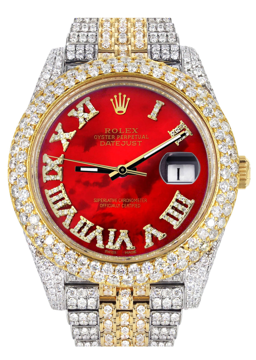 iced out rolex with red face