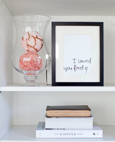 One Tiny Tribe print "I loved you first" featured in the home of Modern Fort owner Joanne Ma