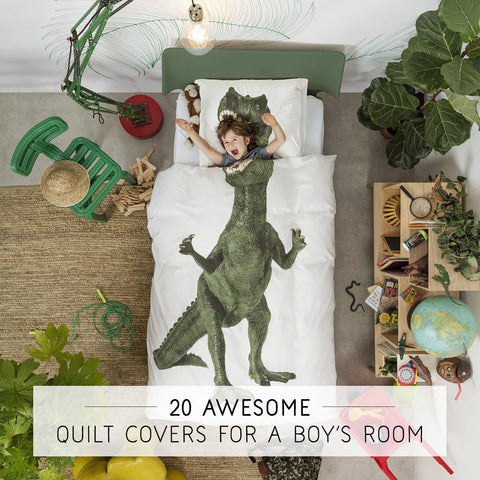 One Tiny Tribe roundup of awesome bedding for a boy's room