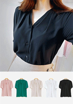 Light V-Neck Chiffon Blouses