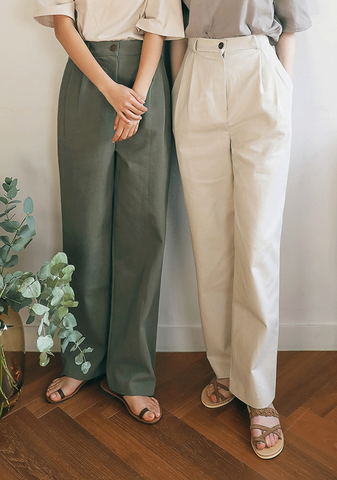 Cozy High Waist Wide Slacks