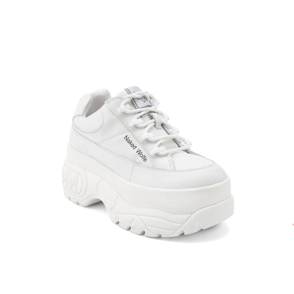vegan white platform sneakers