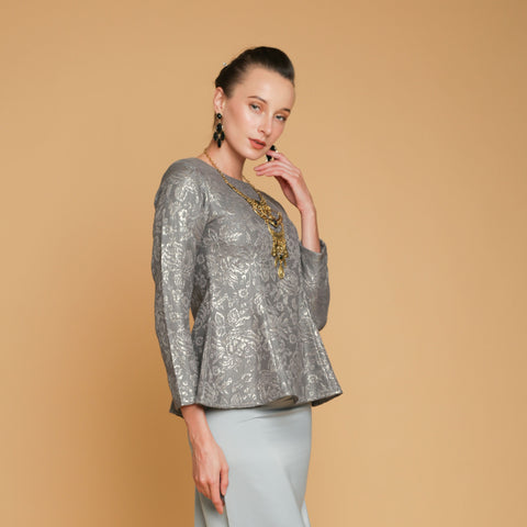 baju raya baju kurung moden online grey color
